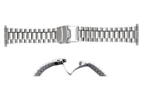 Hadley Roma Mens Brushed Silver Tone Stainless Steel Watch Bracelet