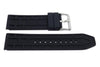 Black Silicone Track Design 24mm Watch Band