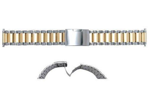 Hadley Roma Dual Tone Mens Metal Watch Bracelet