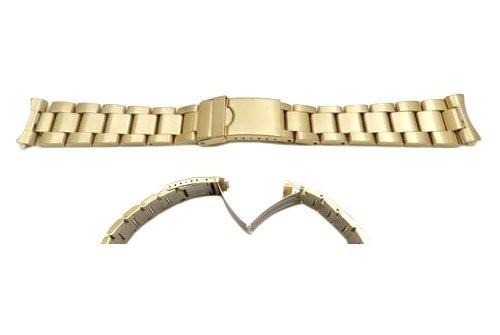 Pack of 2 Steel Bracelet & Leather Gold Replacement Watch Band For Bulova  97C106