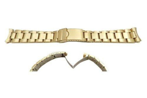 Hadley Roma 20mm Gold Tone Rolex Oyster Style Solid Link Watch Bracelet