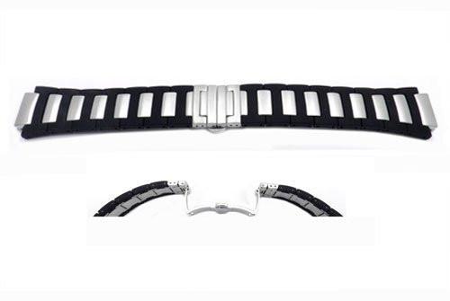 Citizen 24/17mm Stainless Steel With Black Polyurethane Watch Band