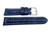 Genuine Italian Crocodile Grain Blue Leather Watch Strap