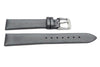 Hadley Roma Fashion Color Series Silver Leather Satin Finish Flat Thin Watch Strap