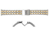 Hadley Roma Mens Link Design Dual Tone Metal IP Gold Plating Watch Bracelet