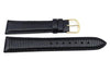 Genuine Leather Round Lizard Grain Black Semi-Gloss Watch Band