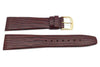 Genuine Textured Leather Lizard Grain Thin Brown Matte Watch Strap
