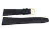 Genuine Textured Leather Round Lizard Grain Thin Black Matte Watch Band