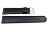 Genuine Smooth Leather Thin Glossy Black Watch Band