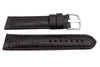 Genuine Leather Long Alligator Grain Brown Matte Watch Band