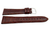 Genuine Leather Lizard Grain Brown 22mm Long Semi-Gloss Watch Strap