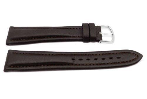 Genuine Leather Extra Long Smooth Dual Padding Brown Watch Band