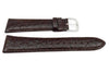 Genuine Leather Long Crocodile Grain Brown Semi-Gloss Watch Band