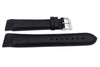 Genuine Leather Smooth Black Matte Watch Band