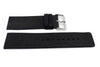 Genuine Leather Smooth Wide Black 24mm Matte Watch Band