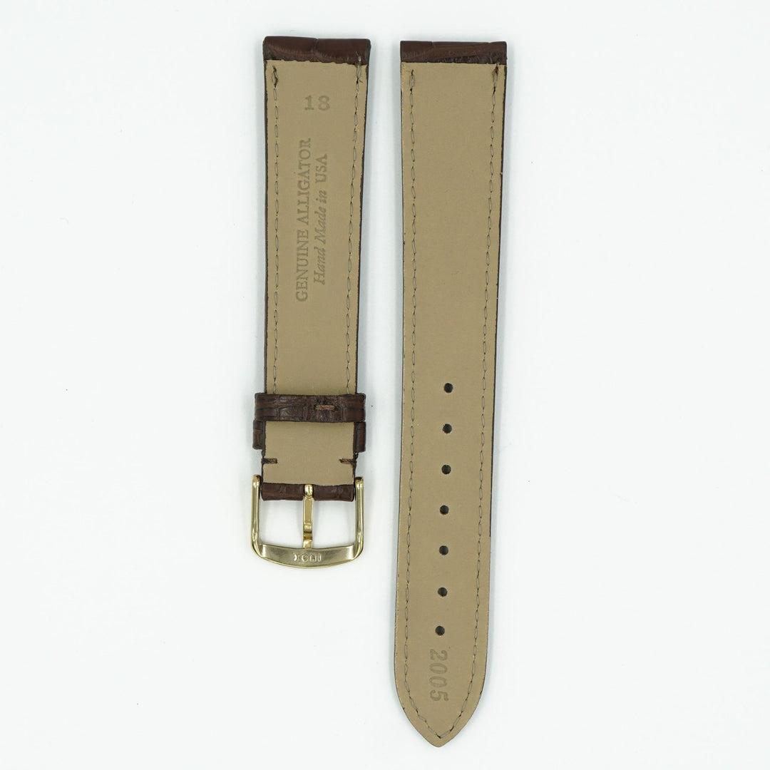 Genuine Matte Alligator Brown Watch Strap image