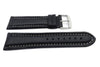Genuine Leather Textured Black White Stitching Watch Strap