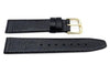 Genuine Leather Textured Black Short Glossy Lizard Grain 15mm Watch Strap