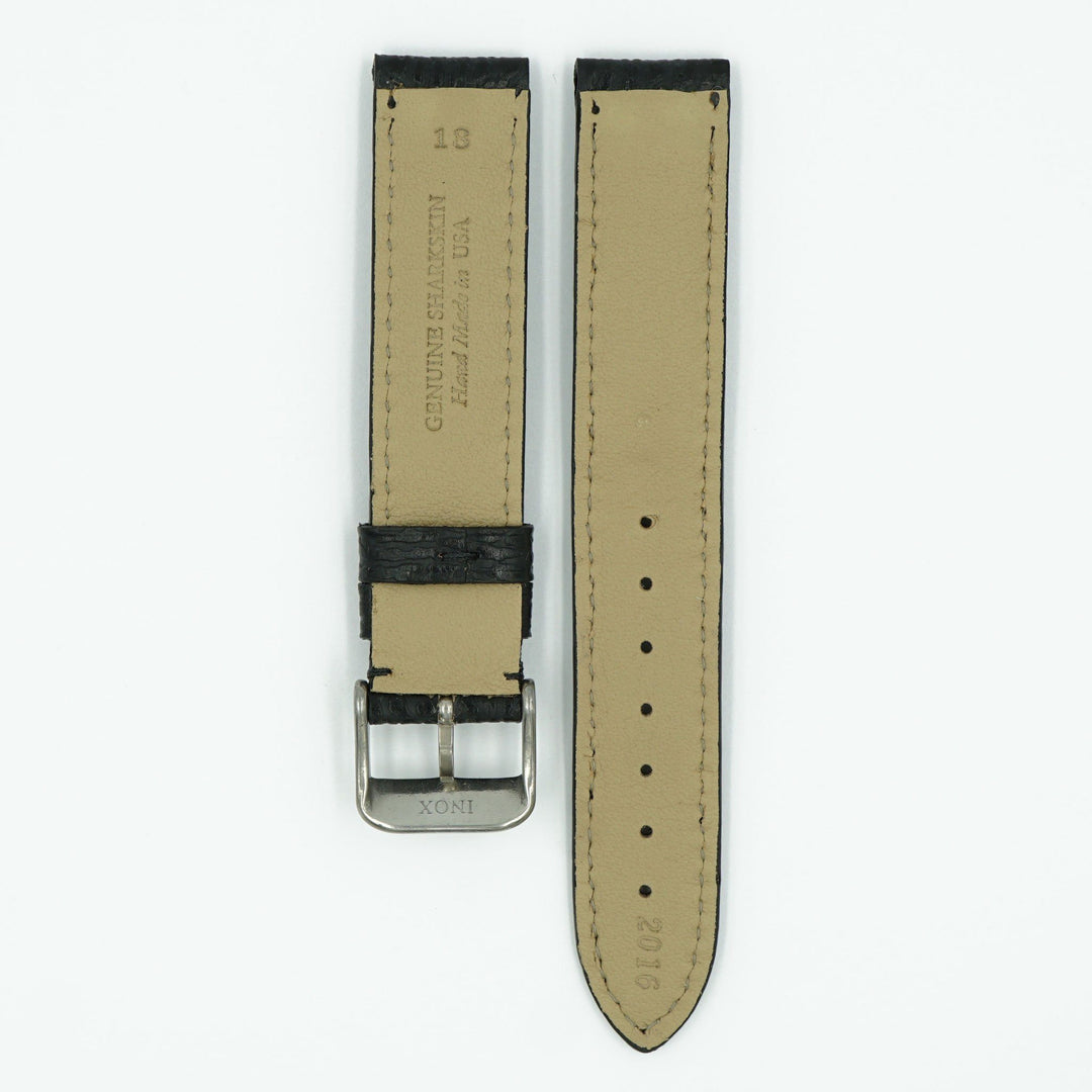 Shark Skin Black Leather Watch Strap image