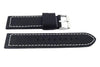 Hadley Roma Black Silicone Over Leather Hypo-Allergenic Watch Strap