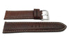 Hadley Roma Genuine Leather Brown Cut Edge Sport Wide Watch Band