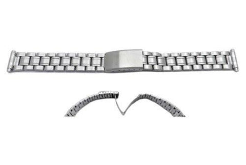 Hadley Roma Ladies Silver Tone Stainless Steel Squeeze End Watch Strap