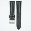 The Collection Polished Italian Leather Watch Strap - Black image