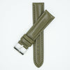 The Collection Polished Italian Leather Watch Strap - Olive image