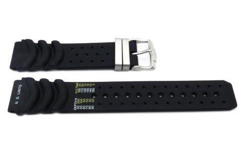 Genuine Citizen Black Rubber Eco-Drive 20mm Watch Strap