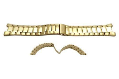 Seiko Gold Tone Stainless Steel Fold-Over Push Button Clasp Watch Band