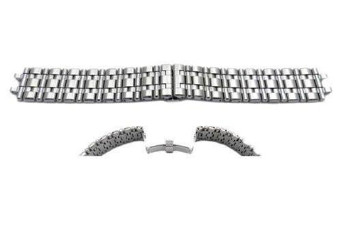 Seiko Silver Tone Stainless Steel Double Fold-Over Push Button Clasp Watch Strap