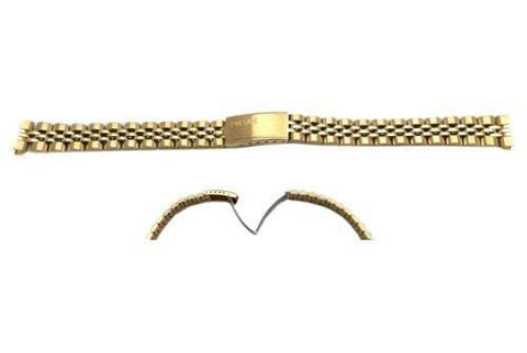Pulsar Gold Tone Stainless Steel Fold-Over Clasp 12mm Watch Bracelet