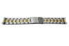 Pulsar Dual Tone Stainless Steel Double Locking Fold-Over Clasp 22mm Watch Bracelet