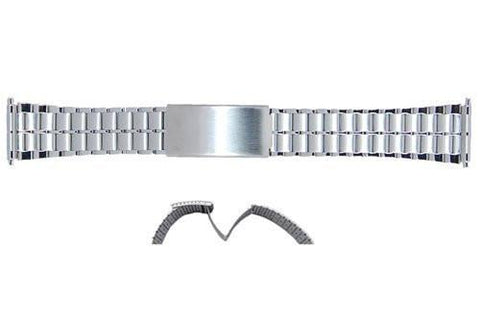 Stainless Steel 18-22mm Solid Link Design Fold-Over Clasp Mens Watch Bracelet