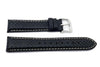 Genuine Italian Calfskin Leather Checkered Matte Pattern White Stitching Watch Band