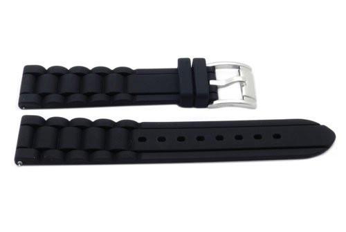 Fossil Black Silicone Link Style 18mm Watch Strap