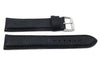 Genuine Textured Leather Anti-Allergic Extra Long Black Watch Strap