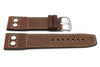 Genuine Smooth Leather Rivet Anti-Allergic Brown Watch Band