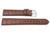 Genuine Textured Leather Alligator Grain Anti-Allergic Cognac Watch Strap
