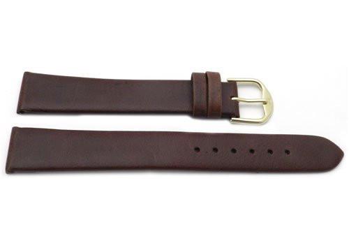 Genuine Smooth Leather Anti-Allergic Brown Extra Long Watch Band