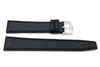 Genuine Smooth Leather Square Tip Anti-Allergic Black Watch Band