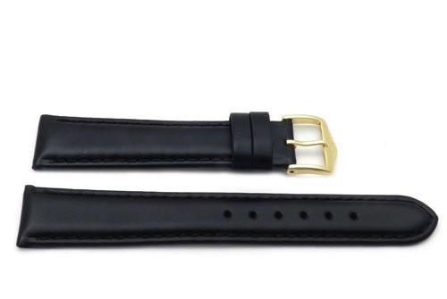 Genuine Smooth Leather Anti-Allergic Black Watch Strap