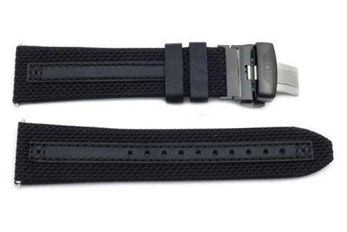 Genuine Swiss Army Alpnach Perfomex Black Nylon/Leather 23mm Watch Strap