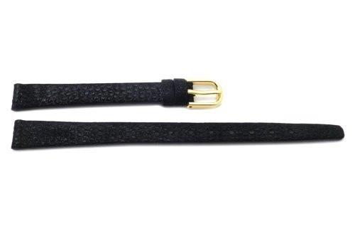 Citizen Black Textured Leather Lizard Grain 10mm Thin Ladies Watch Band Total Watch Repair 59 70784