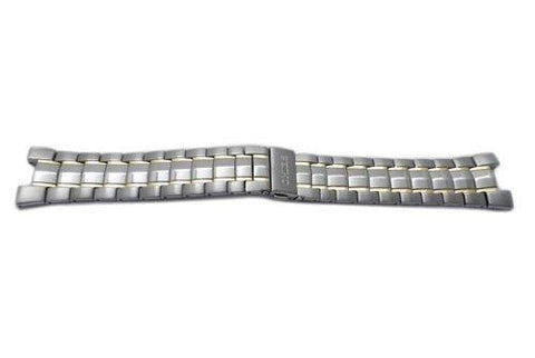 Seiko Dual Tone Stainless Steel Fold-Over Push Button Clasp 25mm Watch Band
