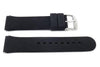 Black Smooth Silicone 18mm Watch Strap