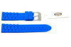 Fossil Blue Silicone Silver Tone Buckle 24mm Watch Band