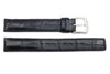 Kenneth Cole Reaction Genuine Leather Black Crocodile Grain Square Tip 14mm Watch Strap