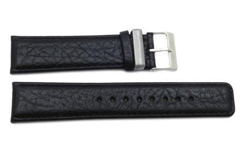 Kenneth Cole Genuine Textured Black Leather Square Tip 22mm Watch Band