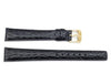 Movado Genuine Textured Leather Black Crocodile Grain 16mm Long Watch Band